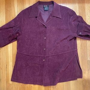 R&K Original Woman size 14 long sleeve blouse burgundy vintage used condition